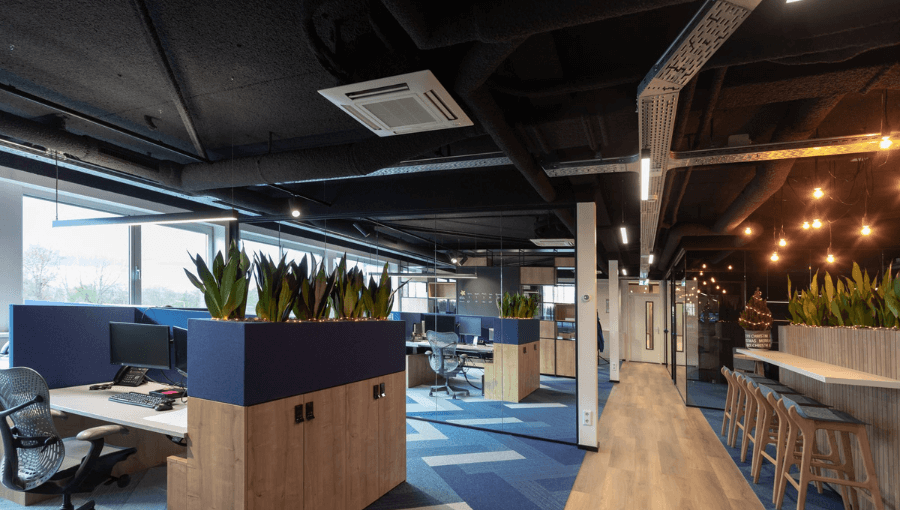 Airconditioning in een kantoorruimte