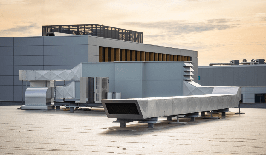 Peute recycling klimaatinstallatie dak