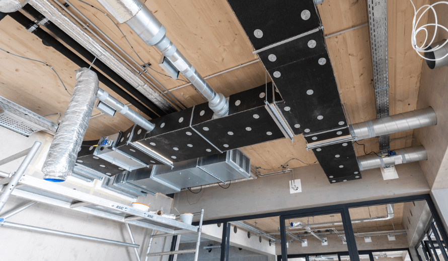 Luchtkanalen Floating office Rotterdam