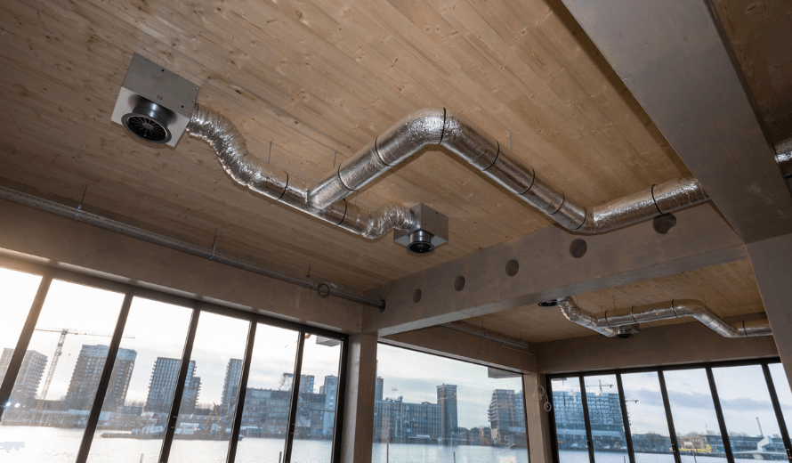 Luchtkanalen Floating office Rotterdam