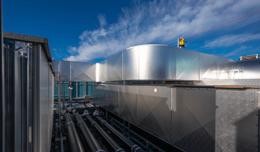 Klimaatinstallatie dak labaratoriumgebouw johnson en johnson
