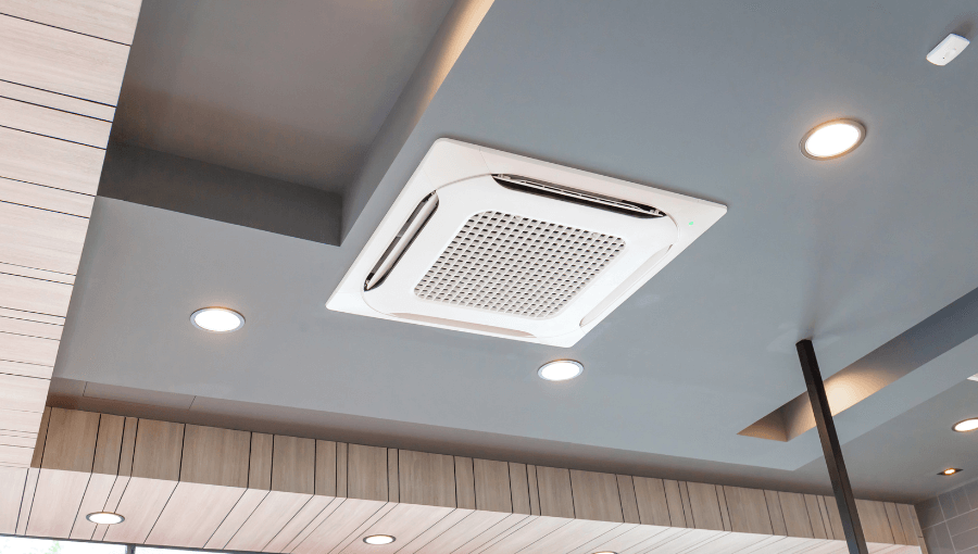 Airco weggewerkt in plafond